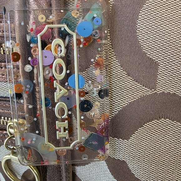 Coach Y2K Poppy Op Art Glam Tote In Metallic Bronze - Picture 12 of 16